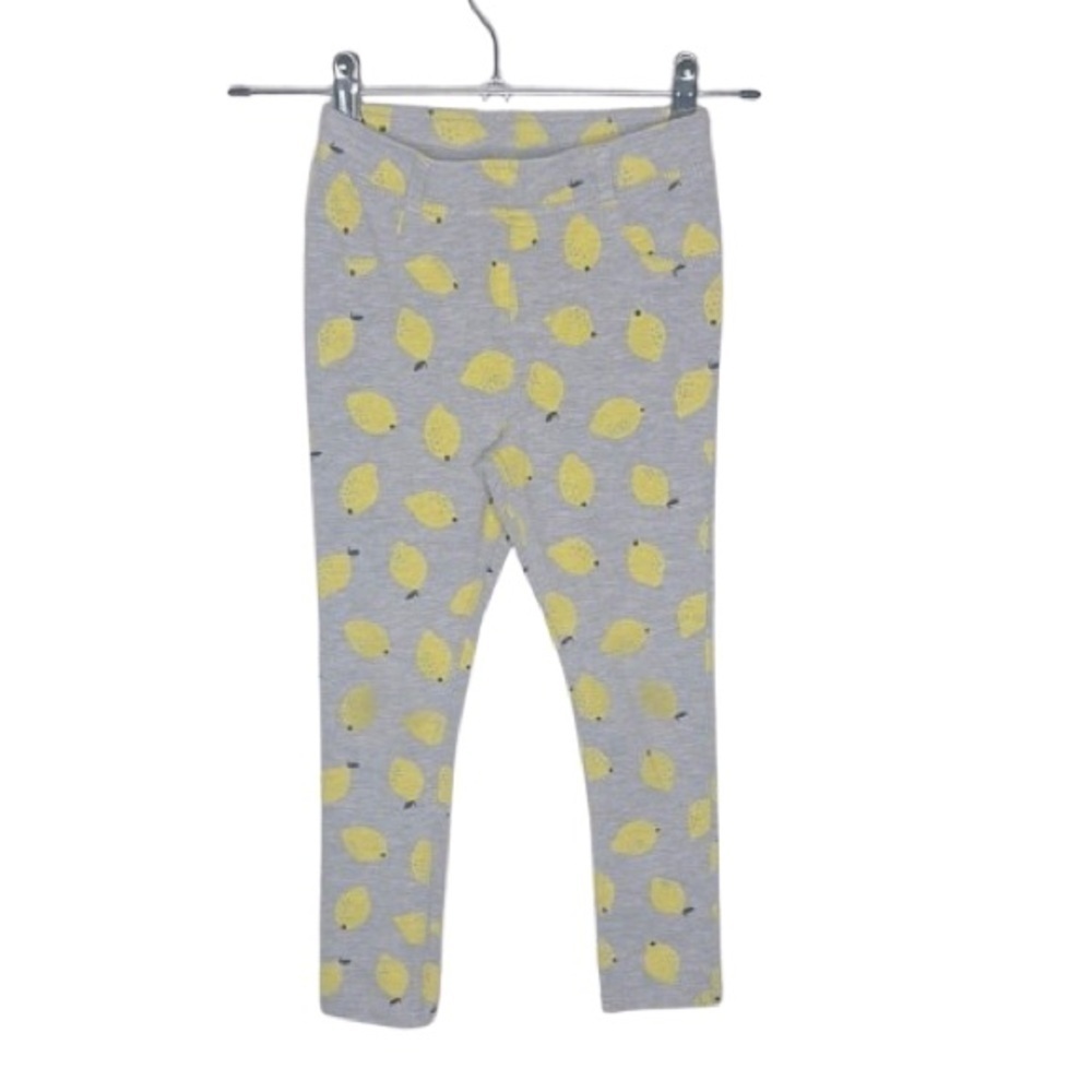 ❤️ 🆕 H & M girls Lemon Print Gray Leggings size 6